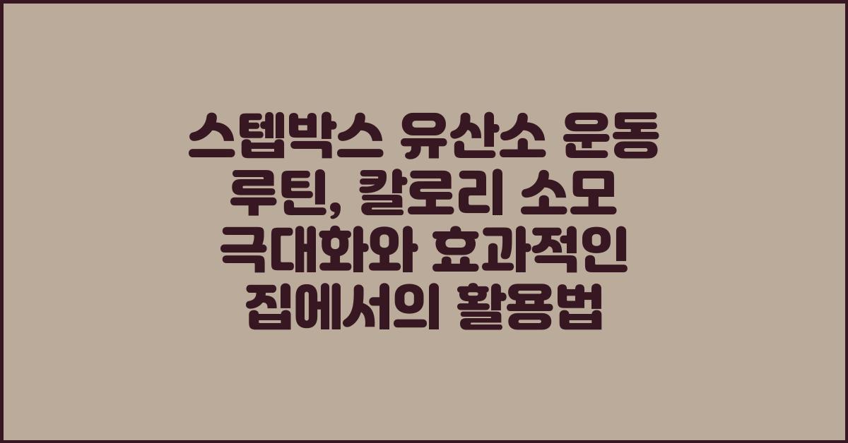 스텝박스 유산소 운동 루틴: 칼로리 소모 극대화