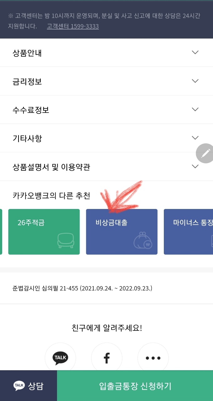 카카오뱅크 비상금 대출
