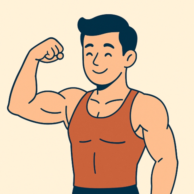 다양한 연령과 성별의 사람들이 단백질을 섭취하는 모습을 보여주는 일러스트