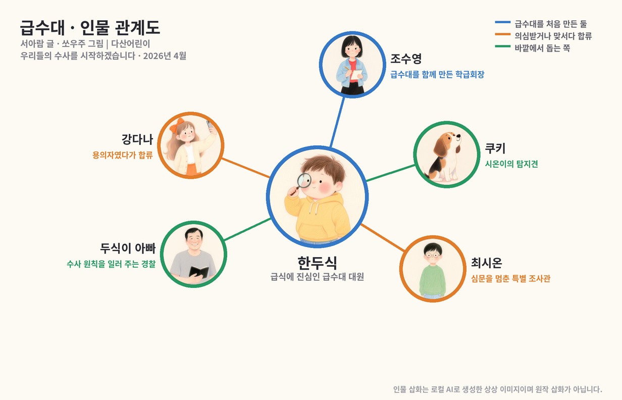 우리들의 수사를 시작하겠습니다 인물관계도 한두식 조수영 강다나 최시온 쿠키