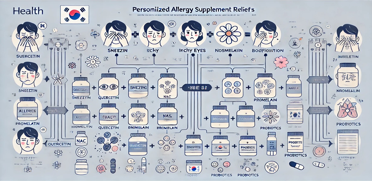 알레르기 증상별 추천 영양 성분 조합 인포그래픽