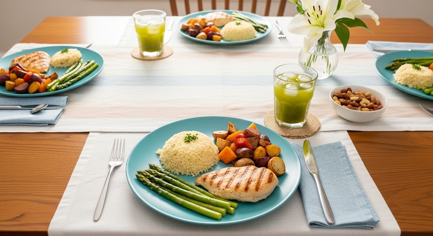 공복 후 첫 식사를 준비하는 정갈한 식탁