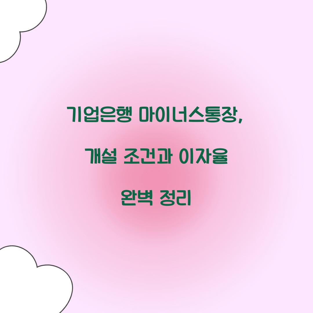 기업은행 마이너스통장