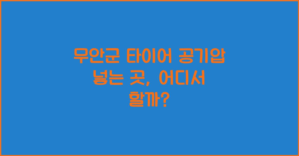 무안군 타이어 공기압 넣는 곳 