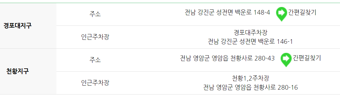 월출산 등산코스