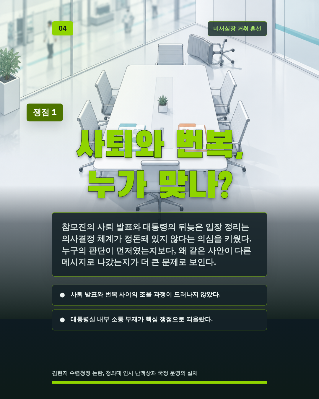 사퇴와 번복, 누가 맞나?