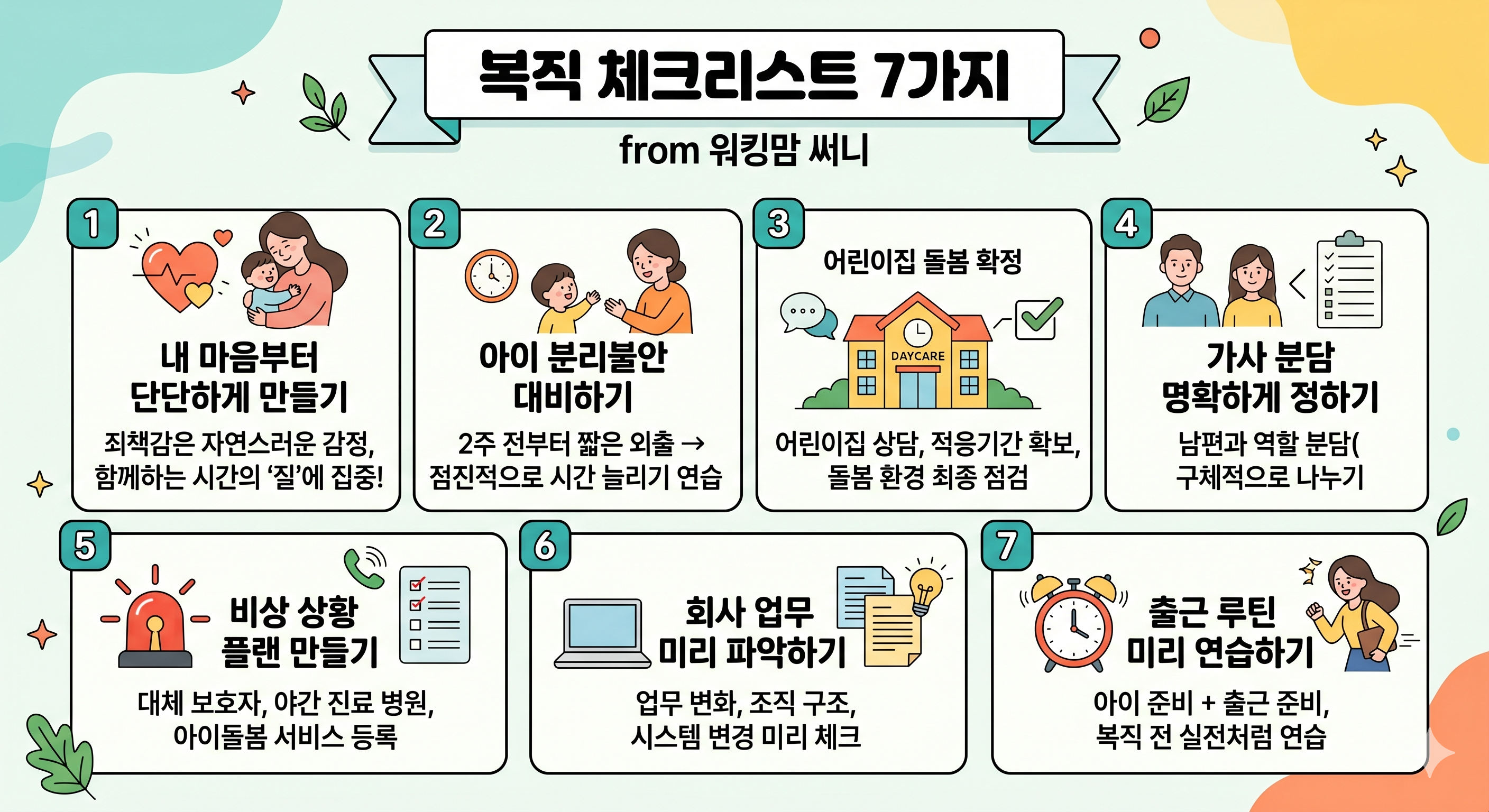 복직 체크리스트 7가지