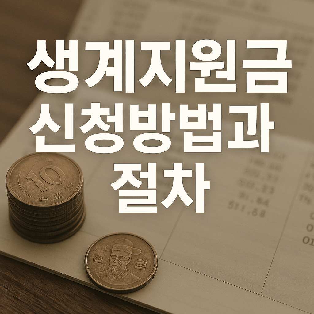 생계지원금 신청방법과 절차