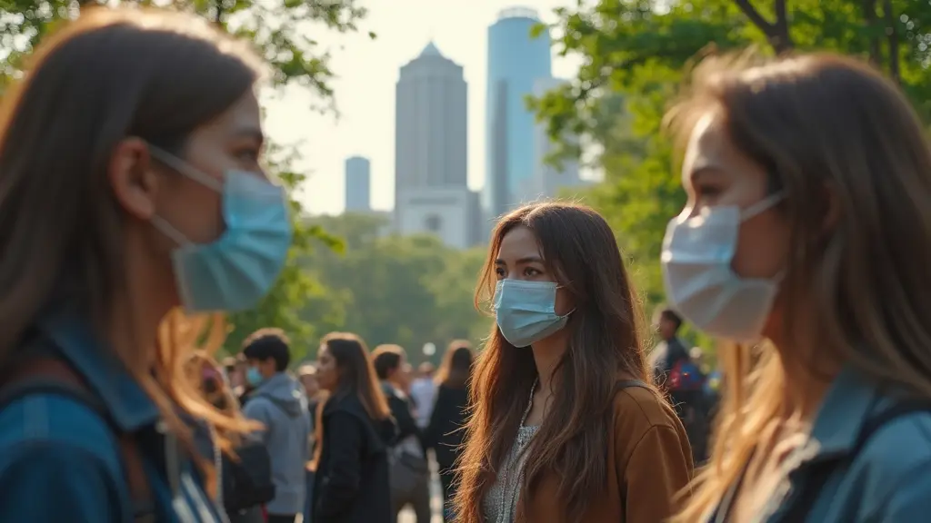 마스크쓴 사람들