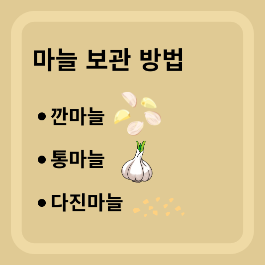 마늘 보관 방법