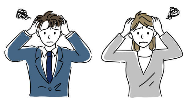 고민하는 남자 여자