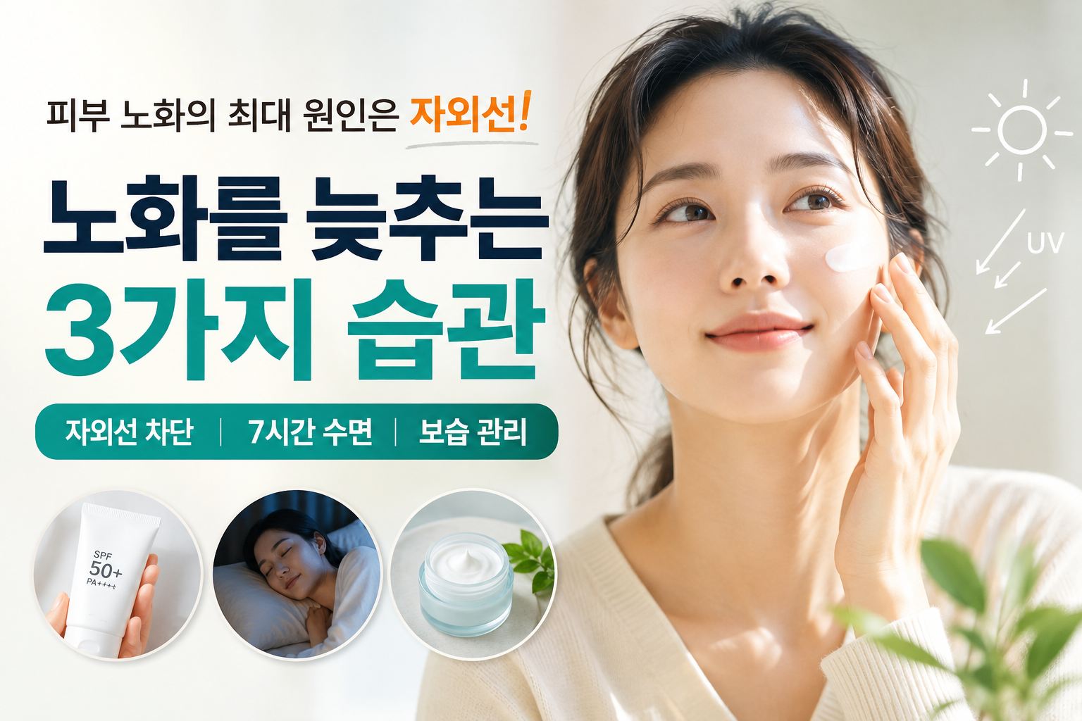 자외선 차단과 피부 노화 예방 습관
