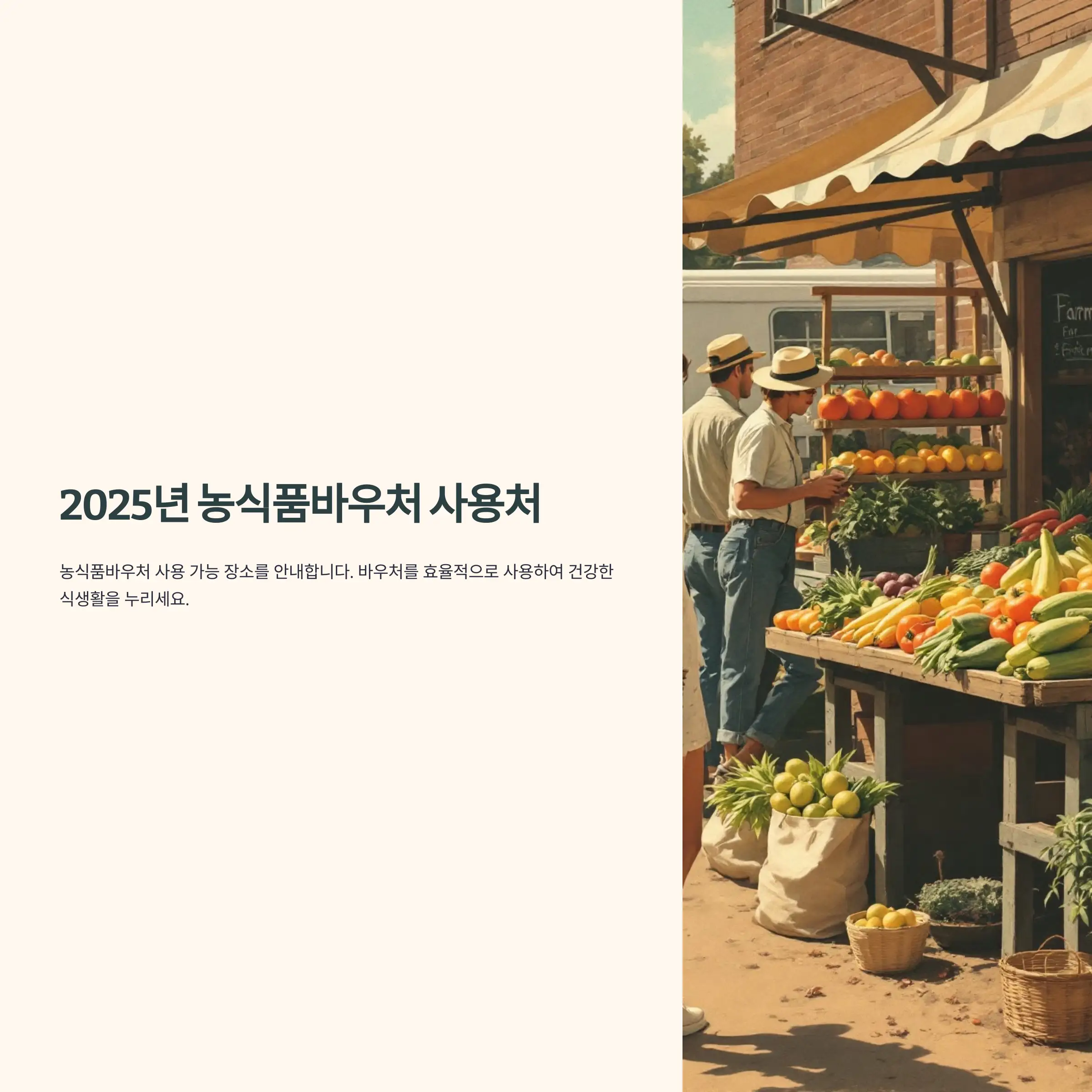 2025년 농식품 바우처 오프라인 사용처