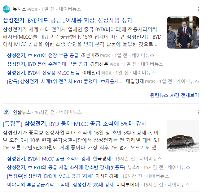 삼성전기 BYD