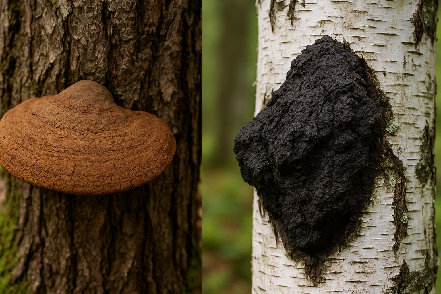 &quot;항암 효능: 상황버섯, 차가버섯&quot;에 대한 이미지입니다.