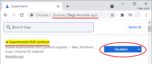 QUIC_끄기 QUIC_끄기