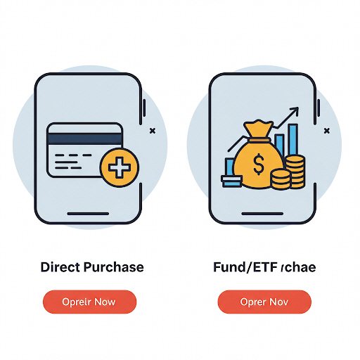 직접 매수 아이콘, 펀드, ETF 매수 아이콘