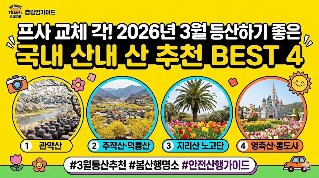 3월 등산하기 좋은 국내 산 추천 BEST 4