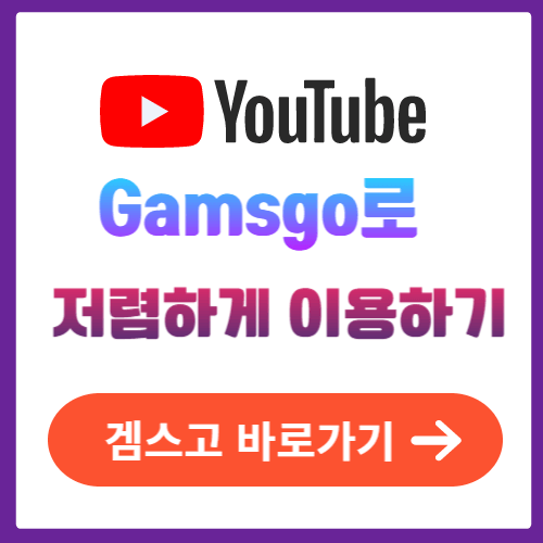겜스고 유튜브 저렴하게