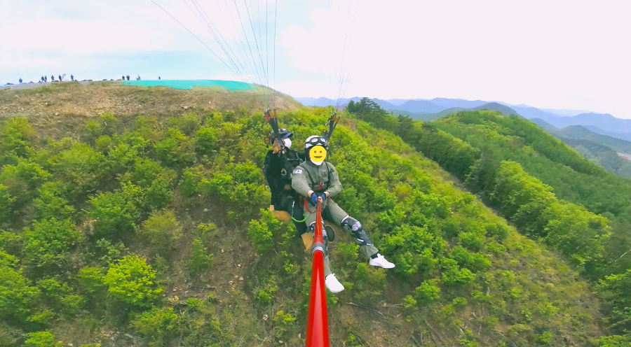 단양 양방산 패러글라이딩 이륙성공