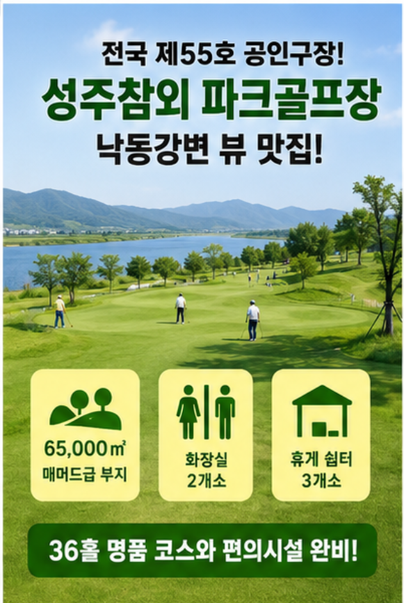 낙동강변 명품 구장에서 36홀 라운딩, 성주참외 파크골프장 완벽 가이드: 코스 특징부터 위치&middot;요금&middot;예약 노하우까지(2026)