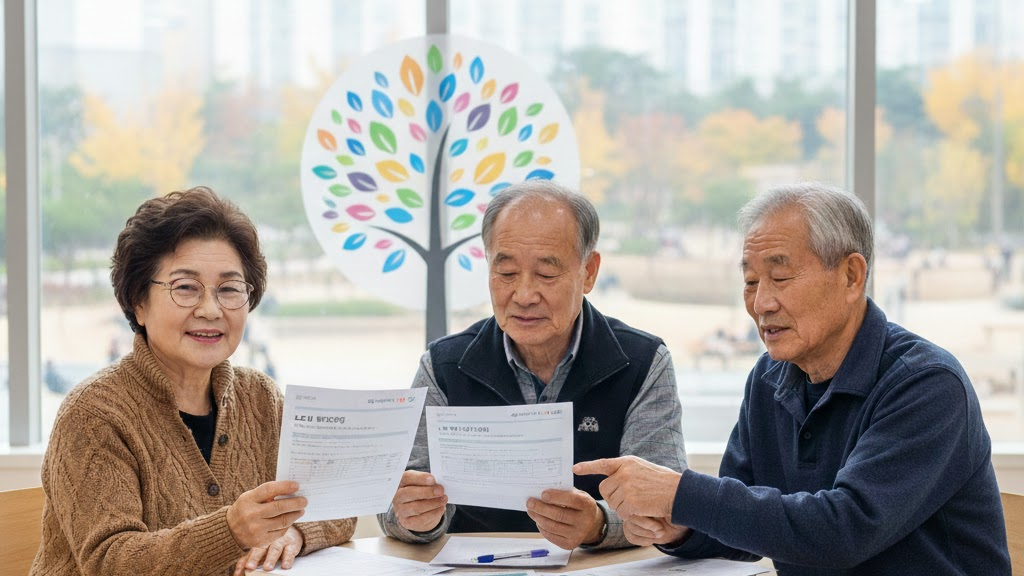 어르신들이 일자리 신청하는 장면