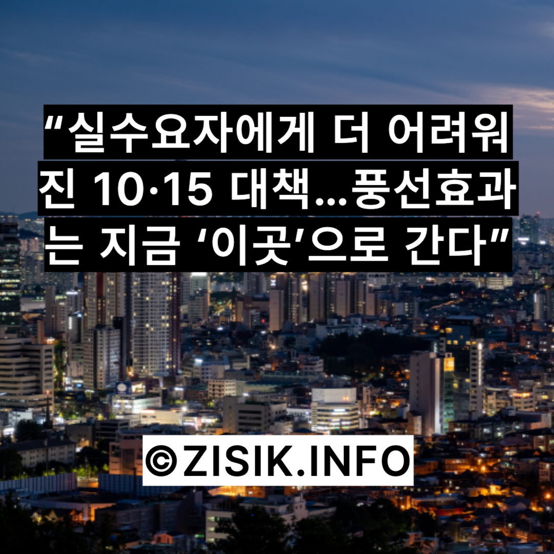“실수요자에게 더 어려워진 10·15 대책…풍선효과는 지금 ‘이곳’으로 간다”