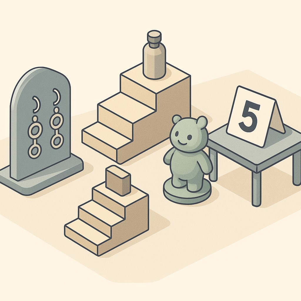 3D 프린터로 출력한 디스플레이 소품 예시