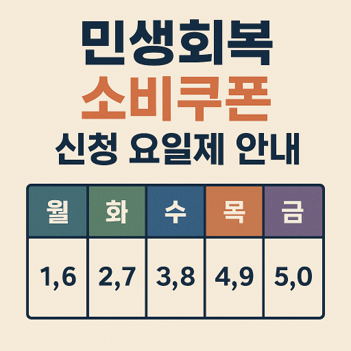민생회복 소비쿠폰 신청 요일제 완벽 해설