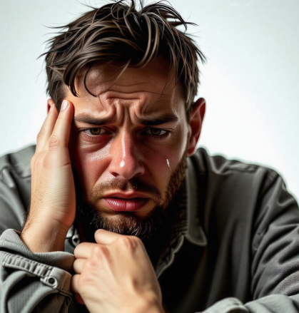 사기를 당해 울고있는 사람