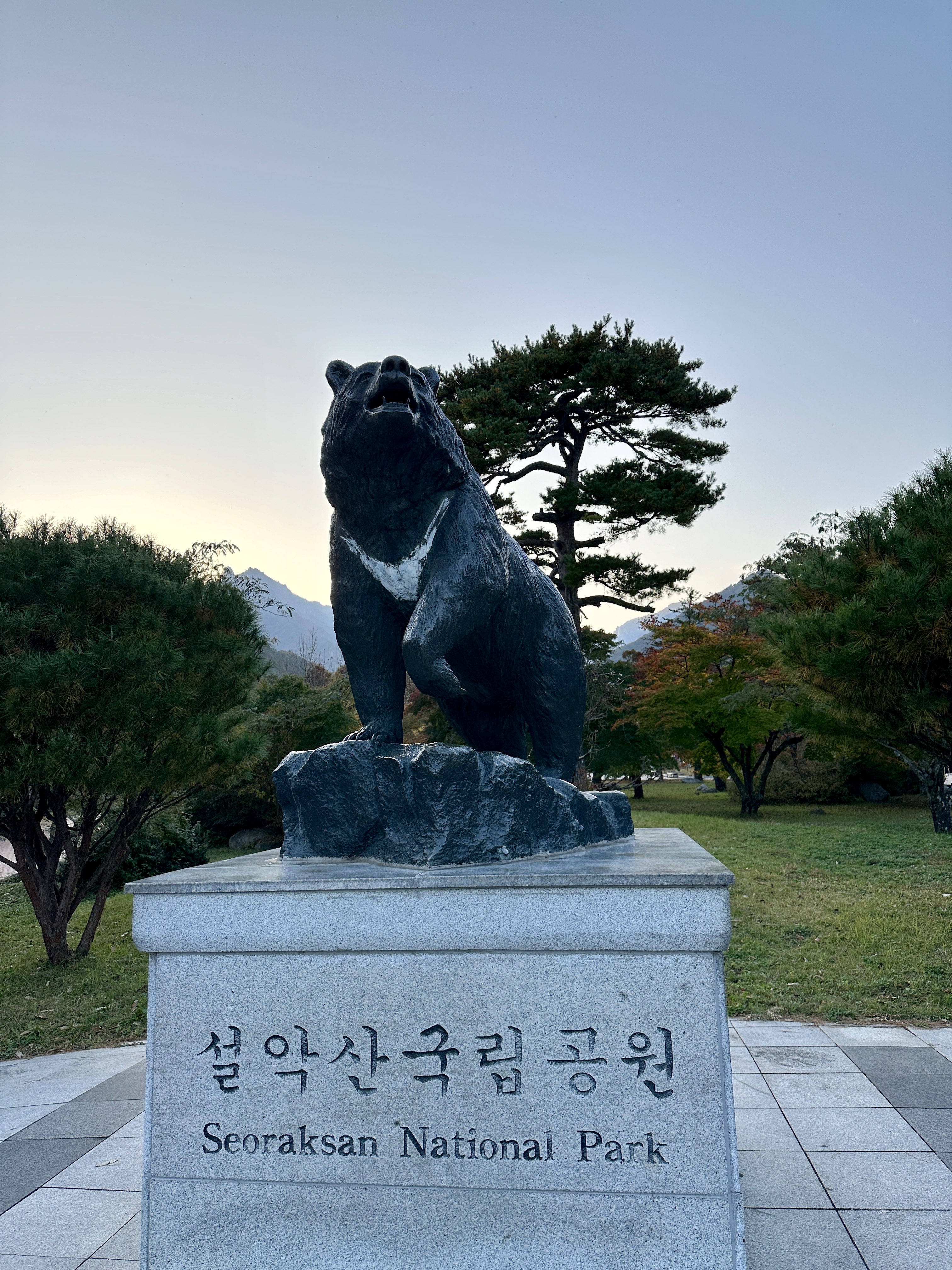 설악산 국립공원 반달가슴곰 동상