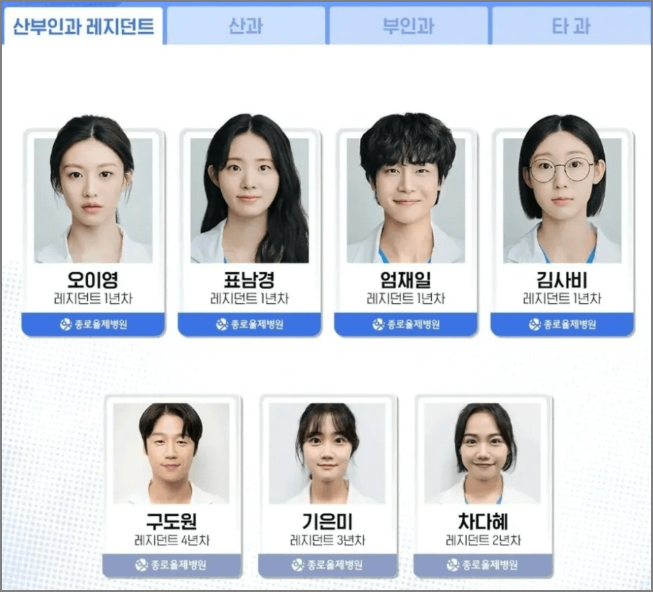 언젠가는 슬기로울 전공의생활 인물관계도