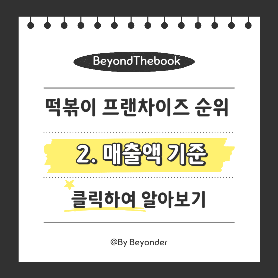 떡볶이 프랜차이즈 순위 2. 매출액 기준