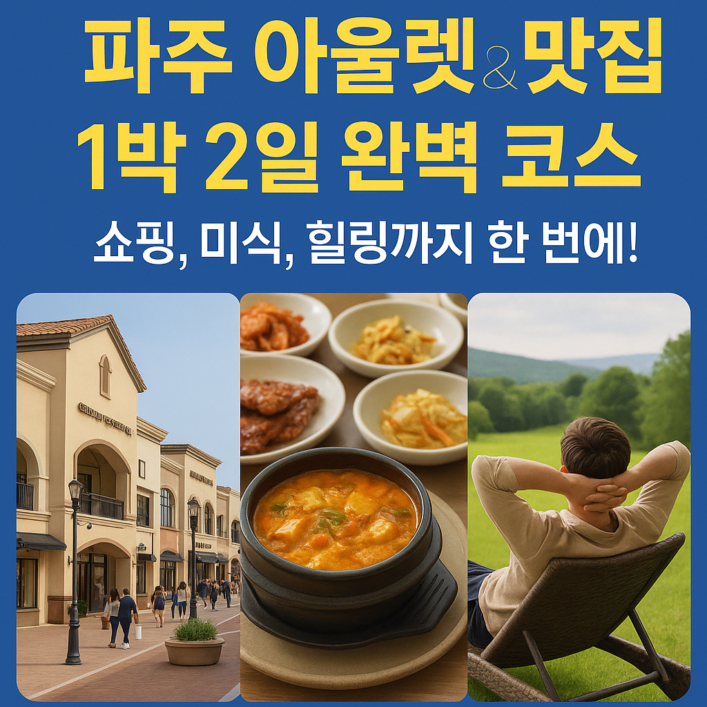파주 아울렛 & 맛집 1박 2일 완벽 코스: 쇼핑, 미식, 힐링까지 한 번에!