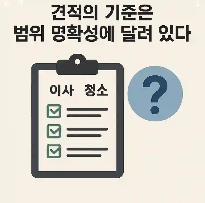 포장 이사, 같은 조건인데 왜 견적이 이렇게 다를까?