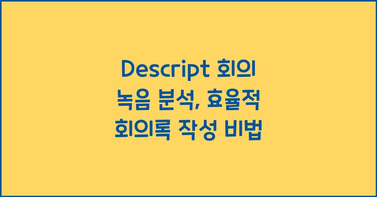 Descript 회의 녹음 분석