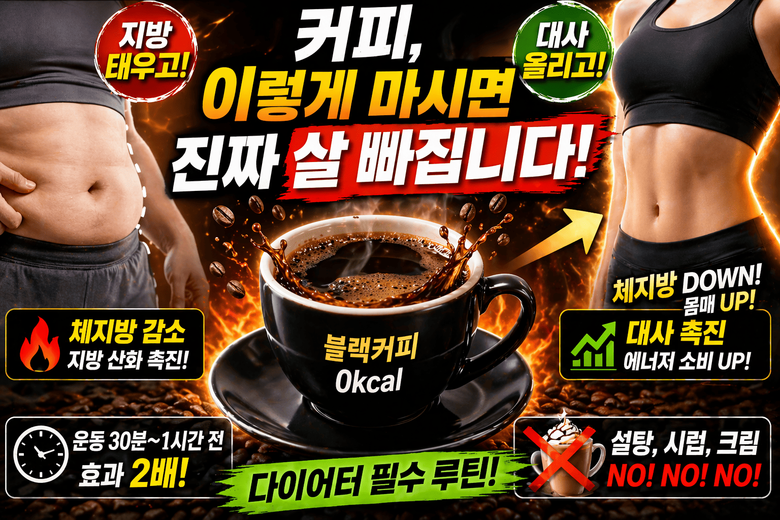 다이어터 커피 활용법 (체지방, 대사, 섭취법)