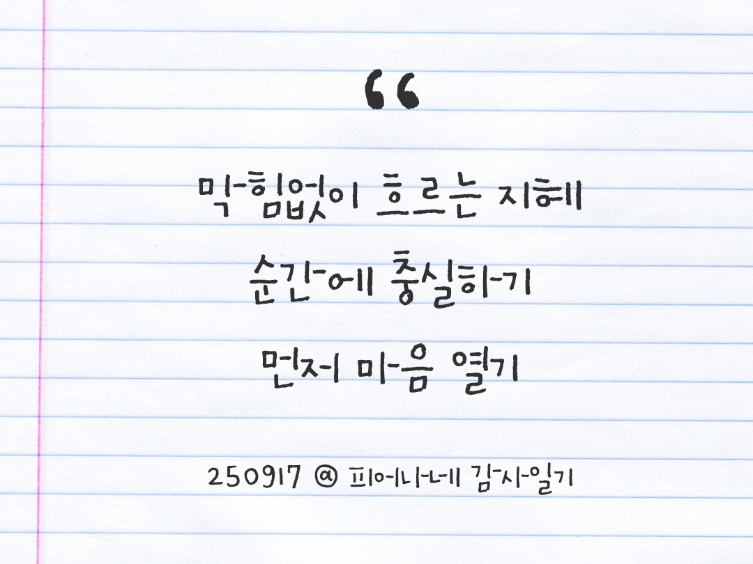 25년 9월 17일 오늘 내 마음 기록하기 감사노트, 감사를 통해 발견한 행복, 오늘 감사한 순간들 by 피어나네 감사일기