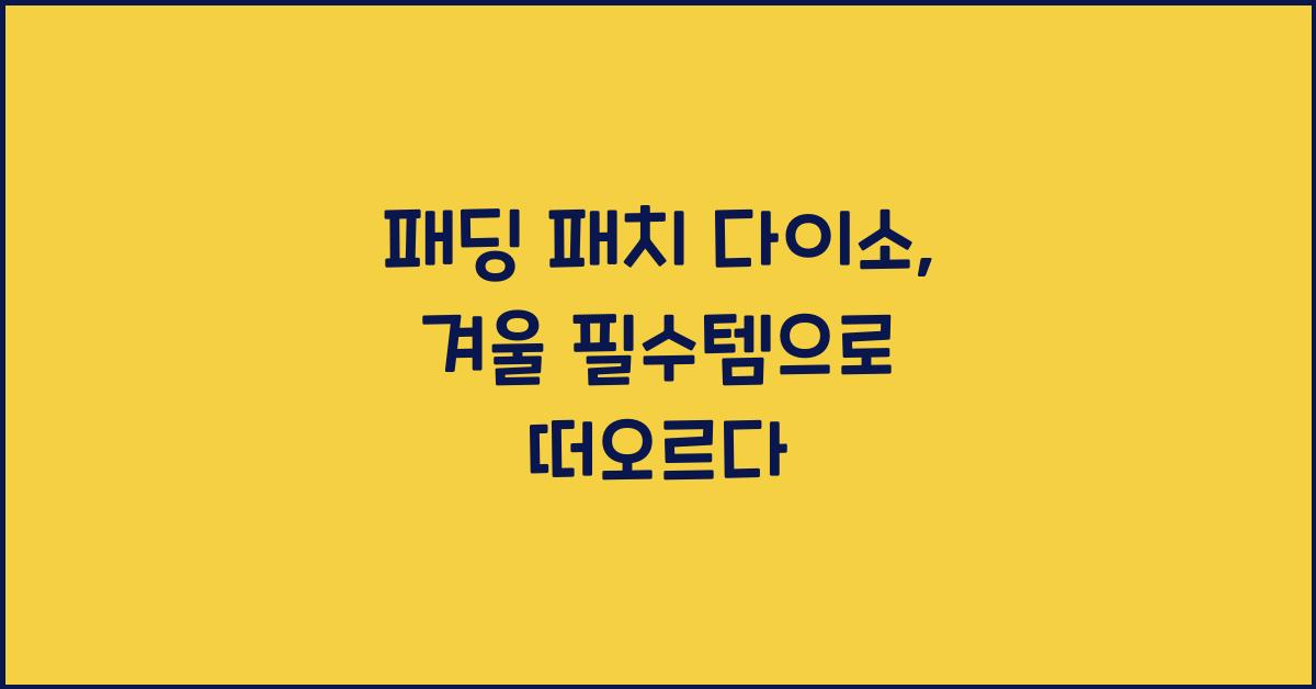 패딩 패치 다이소