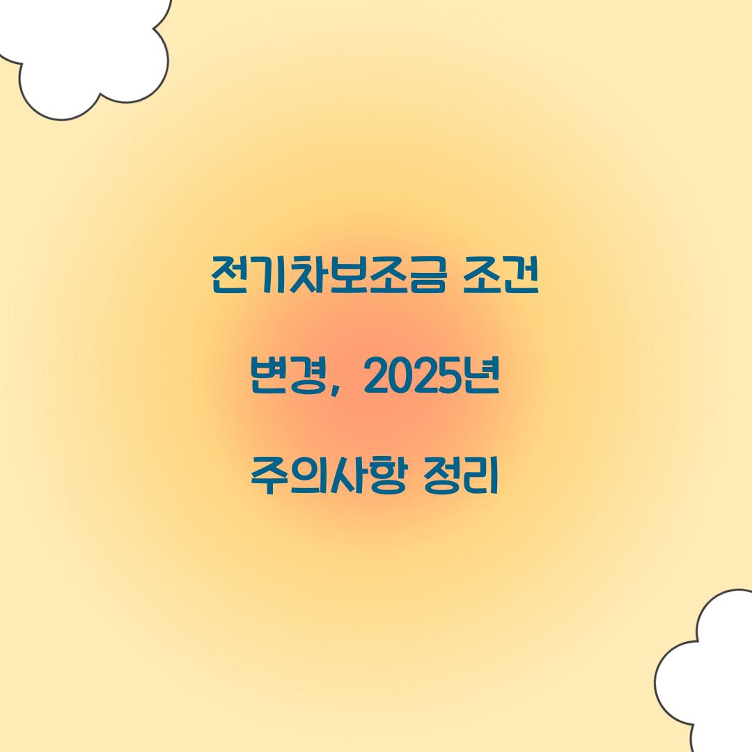 전기차보조금 조건 변경