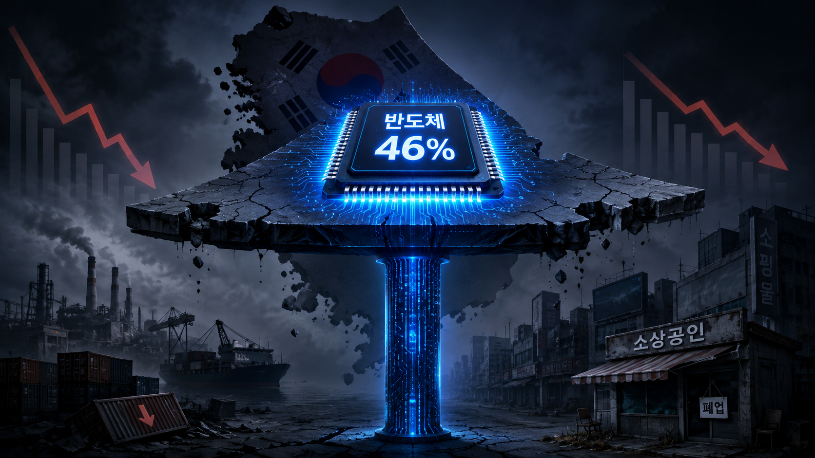 "반도체 수출 46%, 나머지는 암울하다" &mdash; 한국 경제의 '반도체 단일 의존' 위험성