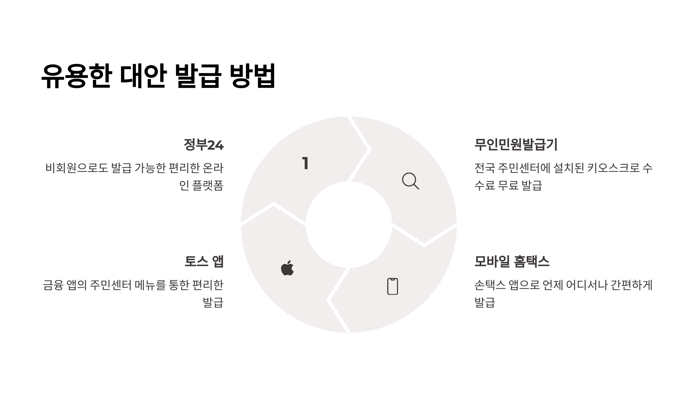 유용한 대안 발급 방법