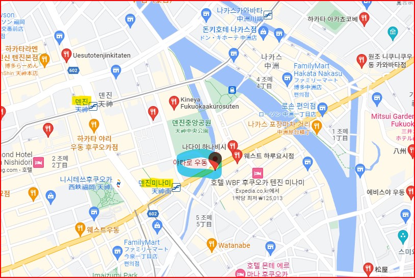 야타로우동의 정확한 위치안내지도