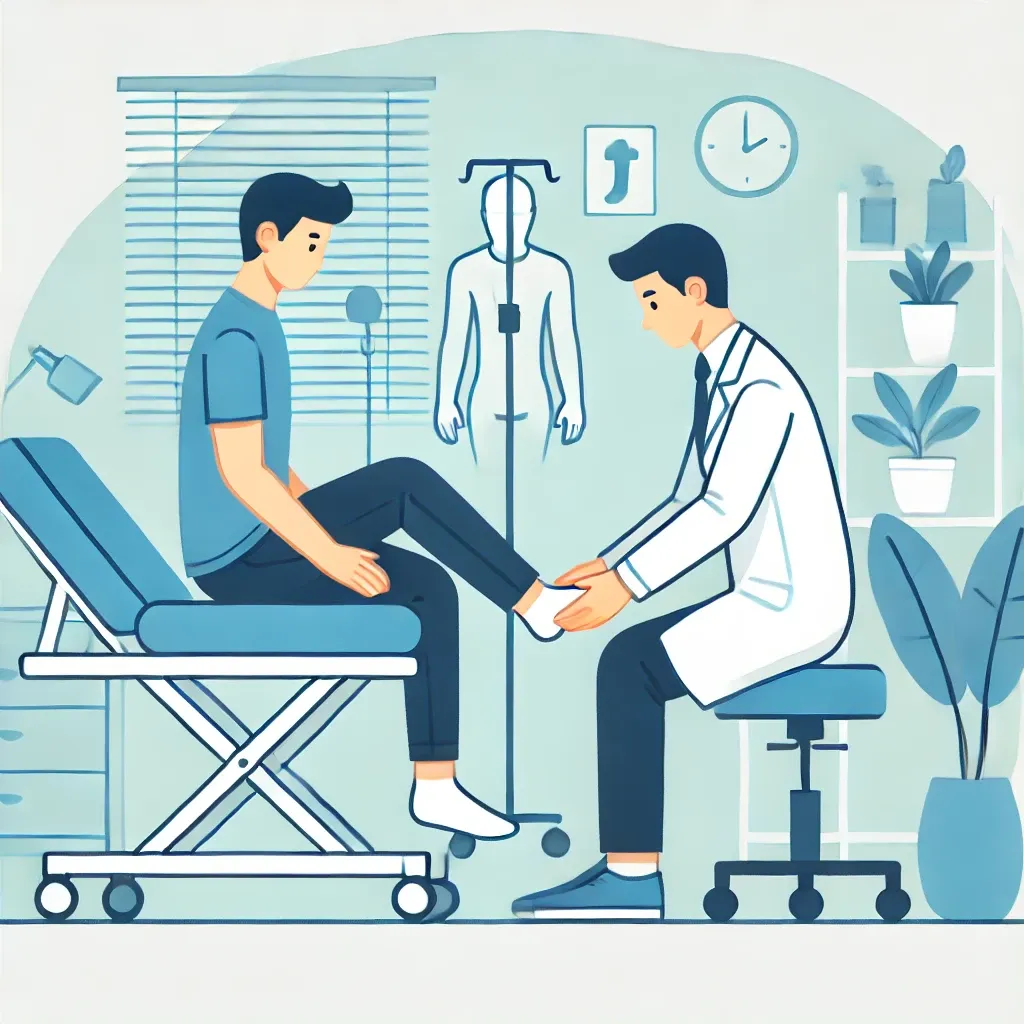 병원에서 재활 치료를 받는 사람의 일러스트