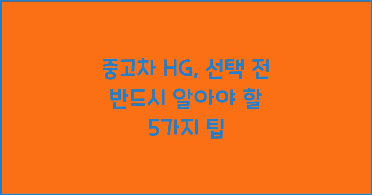 중고차 hg