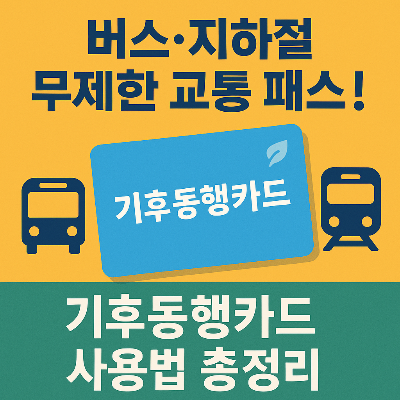 기후동행카드신청 및 사용법 총정리