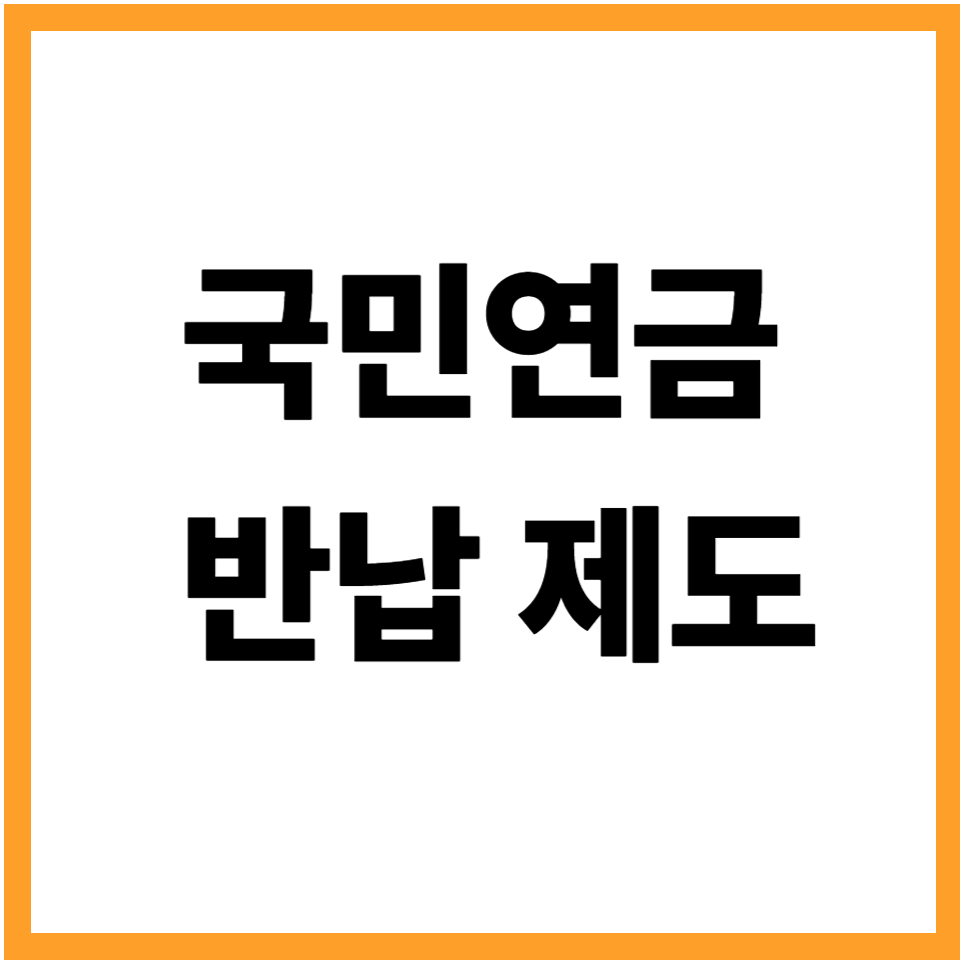 국민연금 반납 제도