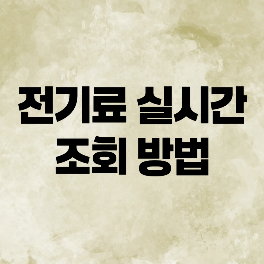 전기료 실시간 조회 방법