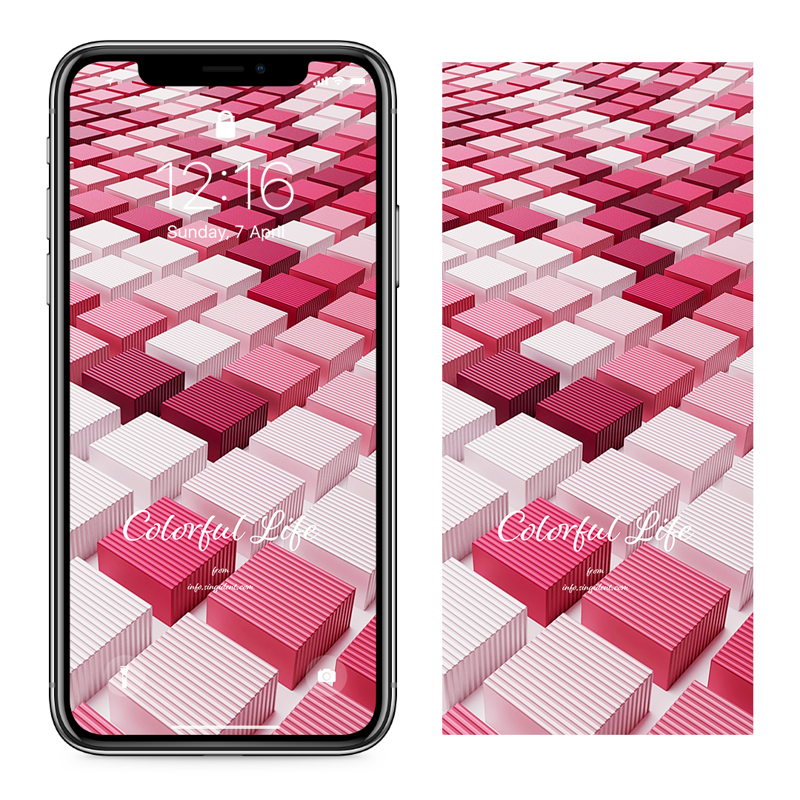 07 큐브 그래픽 C - Colorful Life 자주색배경화면