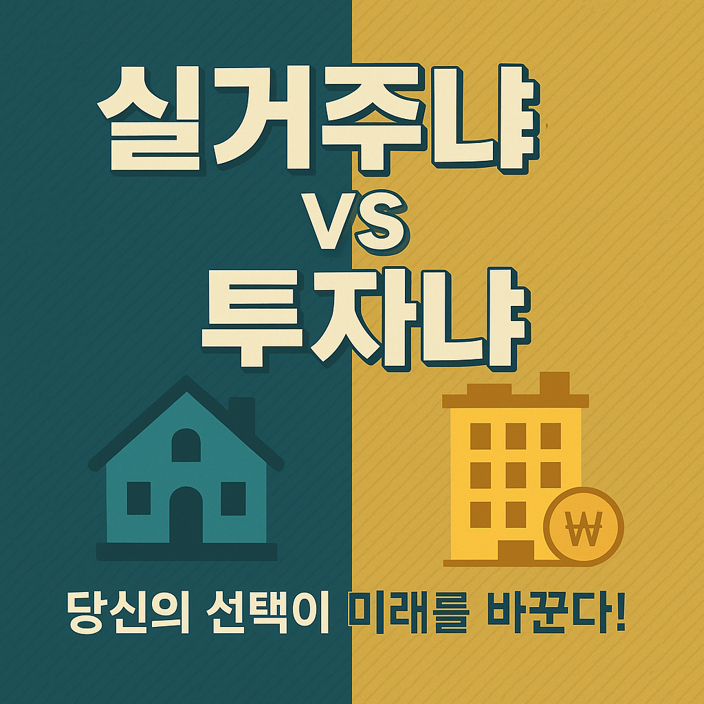 실거주냐 투자냐, 당신의 선택이 미래를 바꾼다! 부동산 구매 전 반드시 알아야 할 핵심 차이